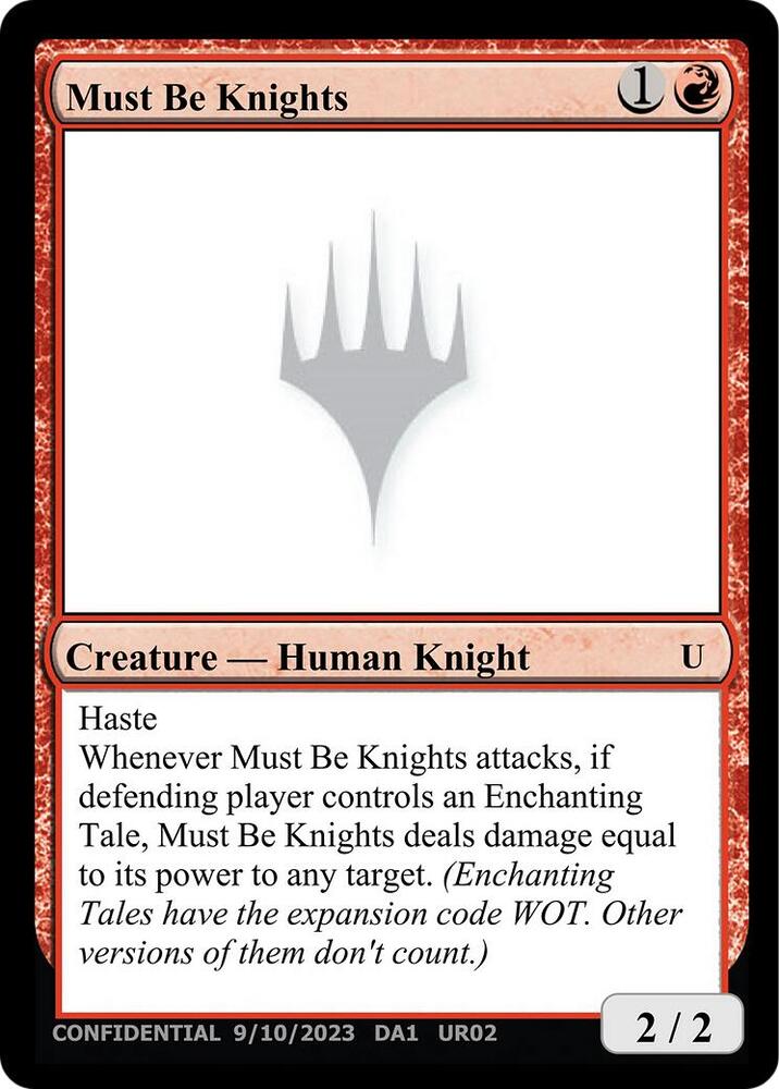 Must Be Knights  (Un-Known Event Playtest Cards)  | Good Games Adelaide SA