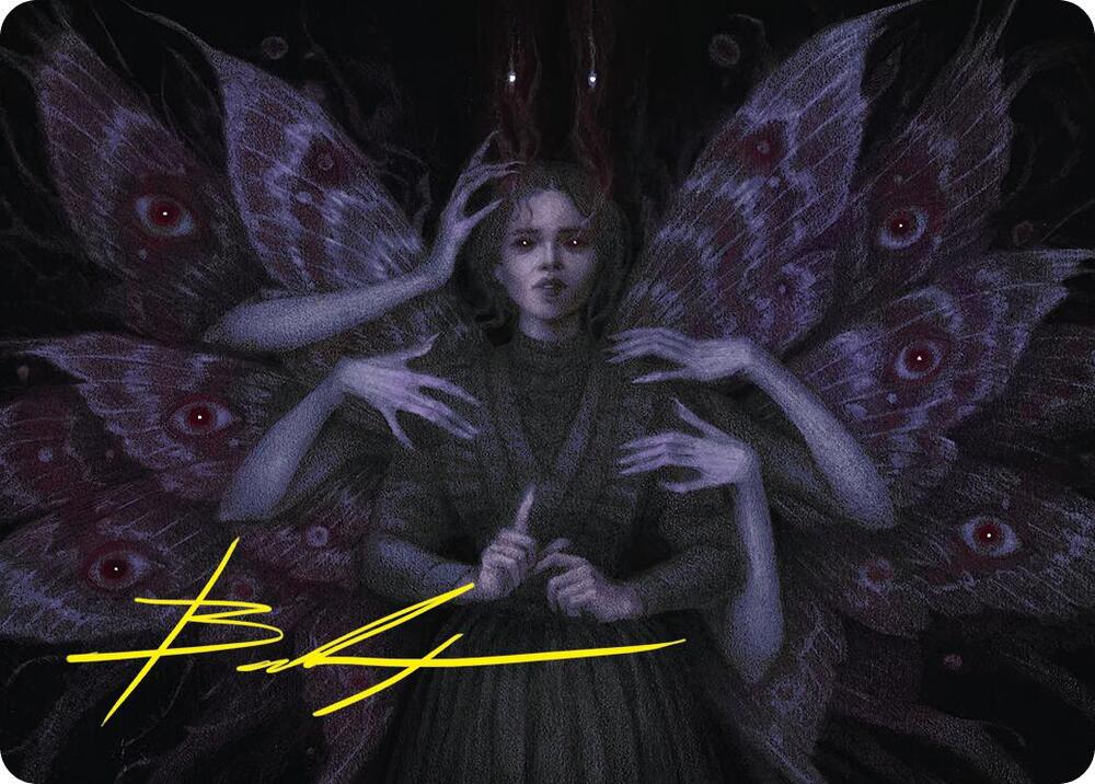 Demonic Counsel Art Card 7 54 Gold Stamped Signature S 7 (Art Series: Duskmourn: House of Horror)  | Good Games Adelaide SA