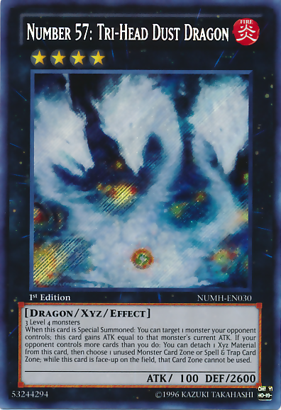 Number 57: Tri-Head Dust Dragon [NUMH-EN030] Secret Rare | Good Games Adelaide SA