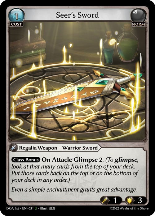 Seer's Sword (051) [Dawn of Ashes: 1st Edition] | Good Games Adelaide SA