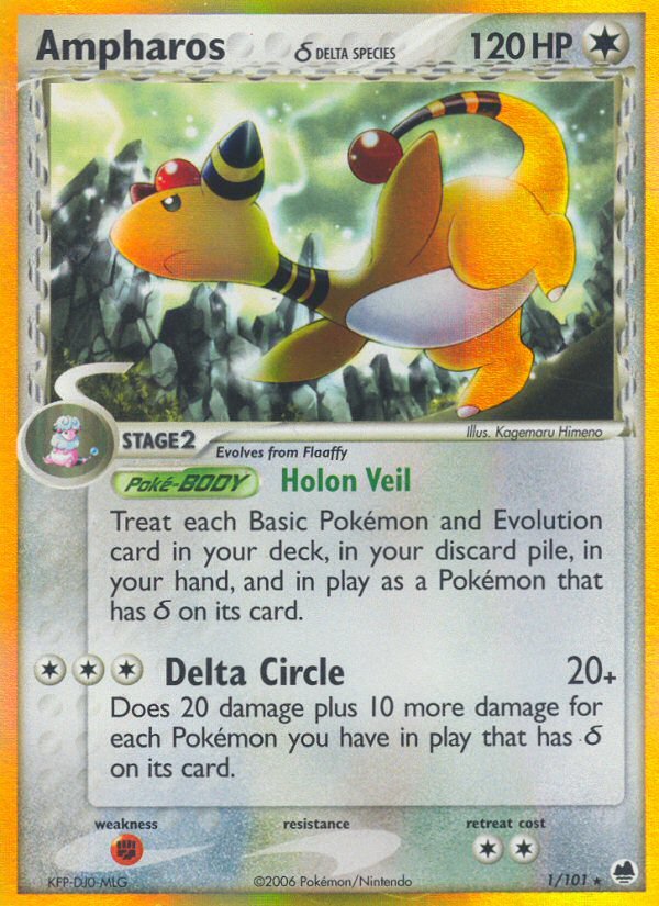 Ampharos (1/101) (Delta Species) [EX: Dragon Frontiers] | Good Games Adelaide SA