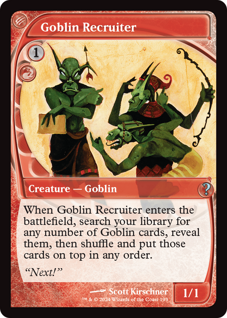 Goblin Recruiter (Future Sight) [Mystery Booster 2] | Good Games Adelaide SA