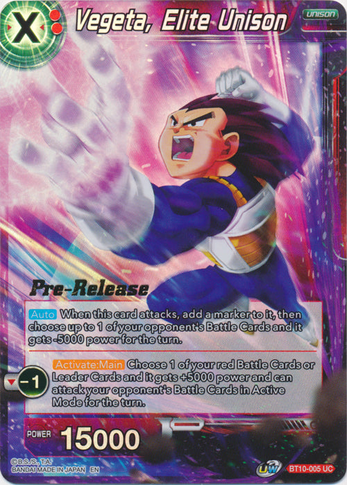 Vegeta, Elite Unison (BT10-005) [Rise of the Unison Warrior Prerelease Promos] | Good Games Adelaide SA