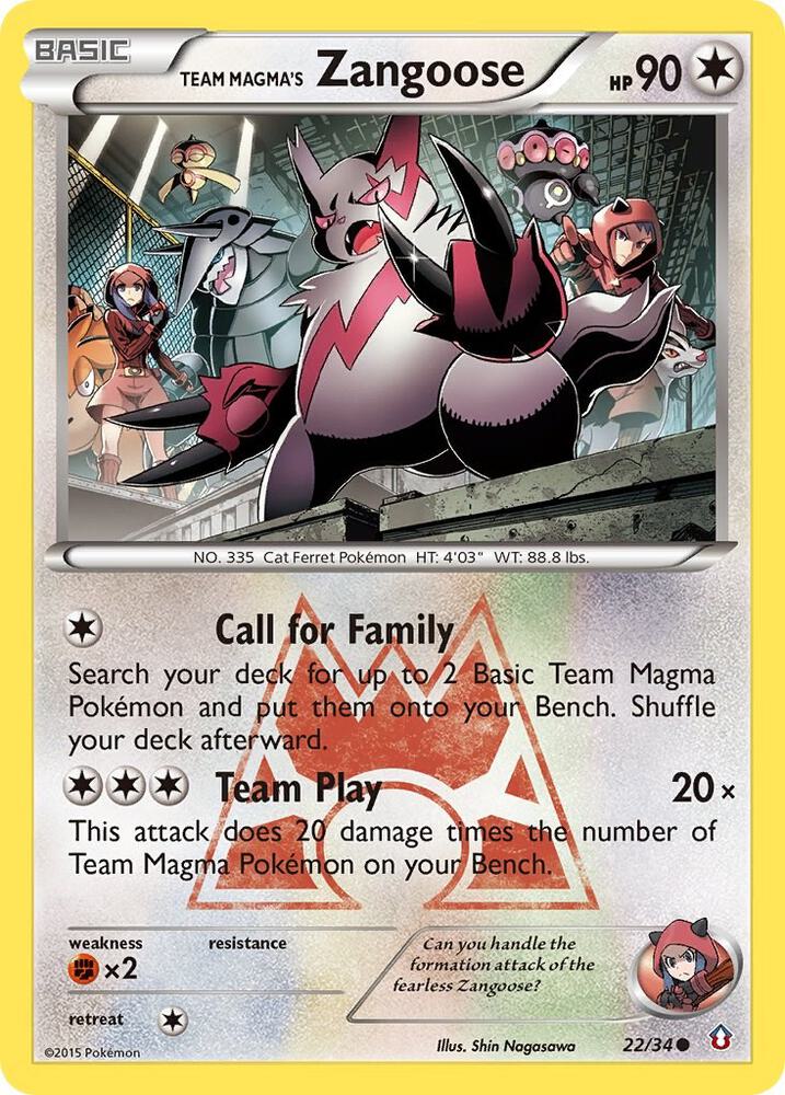 Team Magma's Zangoose 22/34 (Double Crisis)  | Good Games Adelaide SA