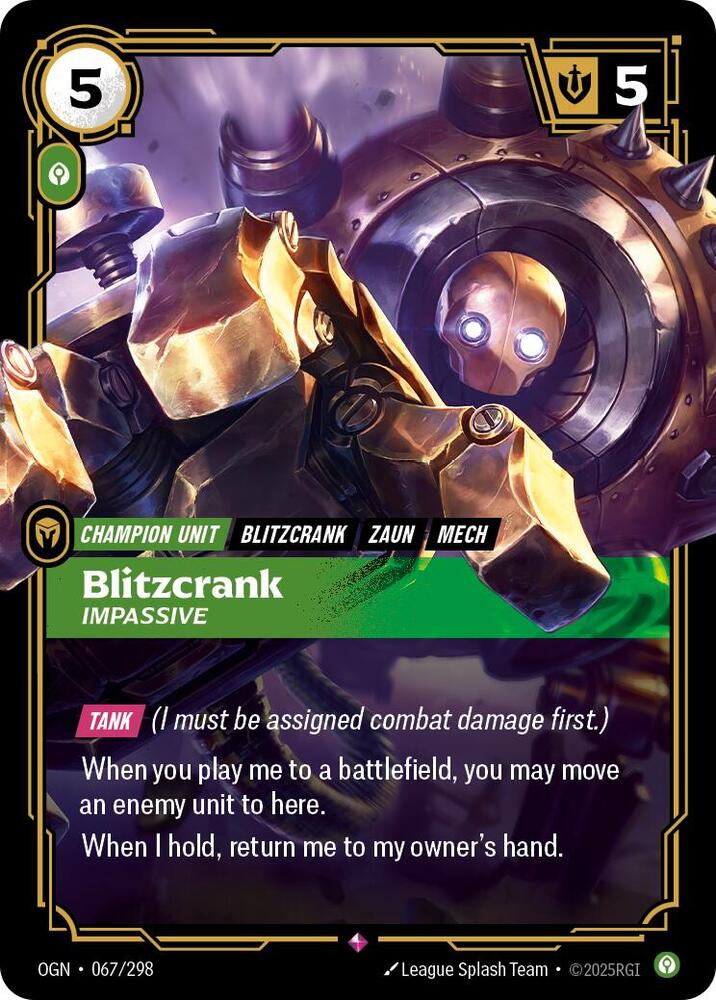 Blitzcrank - Impassive 067/298 (Origins)  - Foil | Good Games Adelaide SA