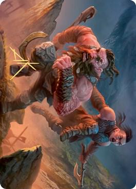 Dwarven Reinforcements Art Card Gold Stamped Signature 33 (Art Series: Kaldheim)  | Good Games Adelaide SA