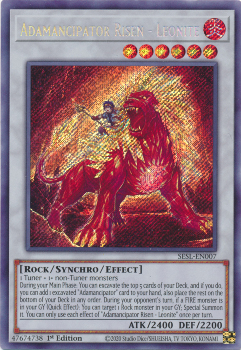 Adamancipator Risen - Leonite [SESL-EN007] Secret Rare | Good Games Adelaide SA