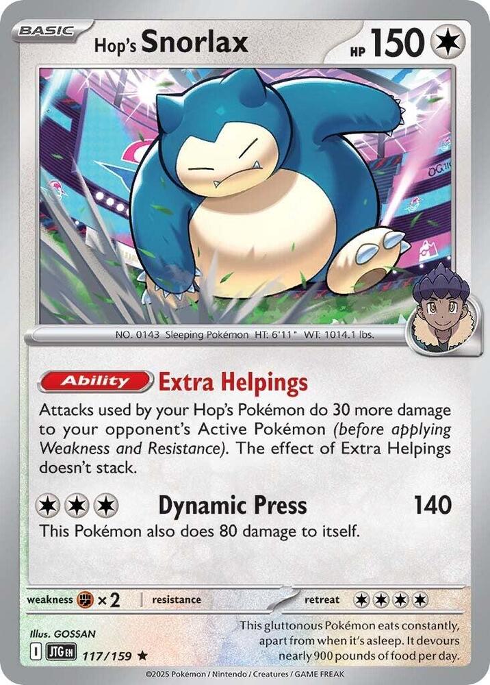Hop's Snorlax 117/159 (SV09: Journey Together)  - Holofoil | Good Games Adelaide SA