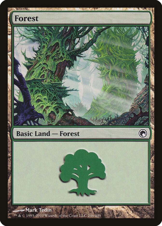 Forest 246 (Scars of Mirrodin)  - Foil | Good Games Adelaide SA
