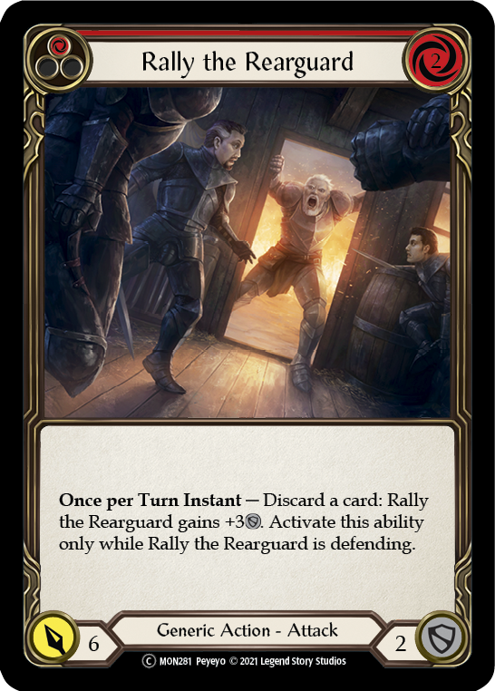 Rally the Rearguard (Red) [U-MON281-RF] Unlimited Rainbow Foil | Good Games Adelaide SA