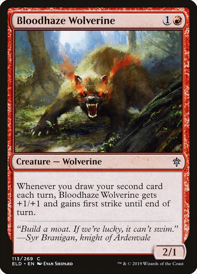 Bloodhaze Wolverine 113 (Throne of Eldraine)  - Foil | Good Games Adelaide SA