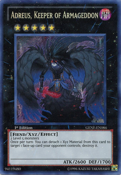 Adreus, Keeper of Armageddon [GENF-EN086] Secret Rare | Good Games Adelaide SA