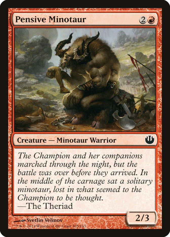Pensive Minotaur 105 (Journey Into Nyx)  - Foil | Good Games Adelaide SA