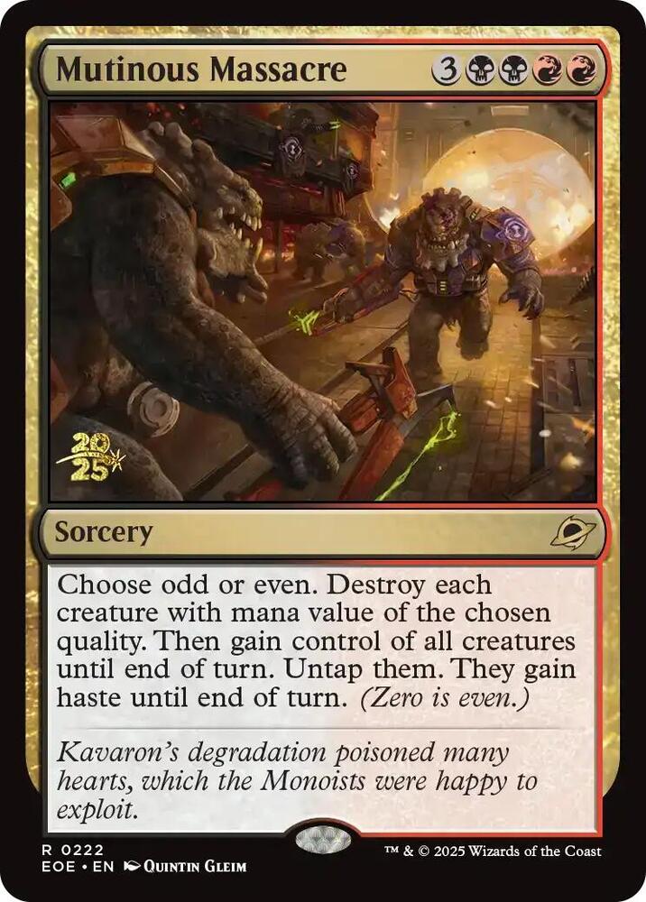 Mutinous Massacre 222 (Prerelease Cards)  - Foil | Good Games Adelaide SA