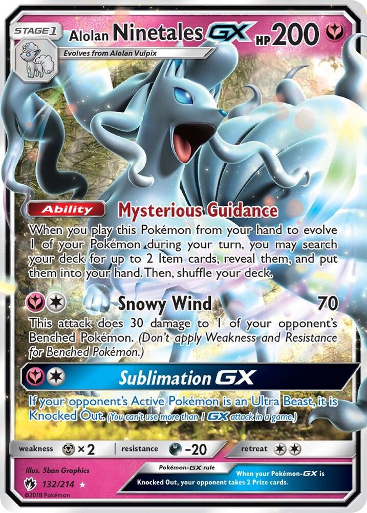 Alolan Ninetales GX 132/214 (SM - Lost Thunder)  - Holofoil | Good Games Adelaide SA