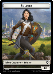 Human // Soldier Double-Sided Token [Bloomburrow Commander Tokens] | Good Games Adelaide SA