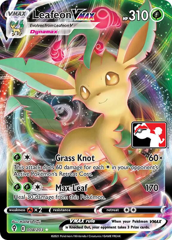Leafeon VMAX Series 1/2 008/203 (Prize Pack Series Cards)  - Holofoil | Good Games Adelaide SA