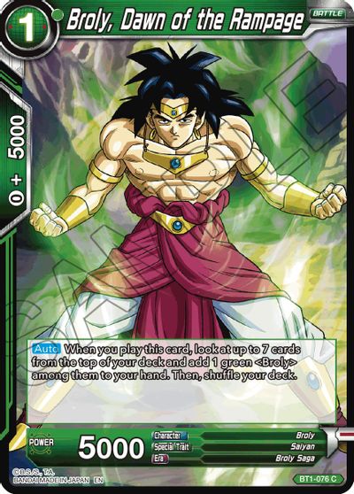 Broly, Dawn of the Rampage (Reprint) (BT1-076) [Battle Evolution Booster] | Good Games Adelaide SA