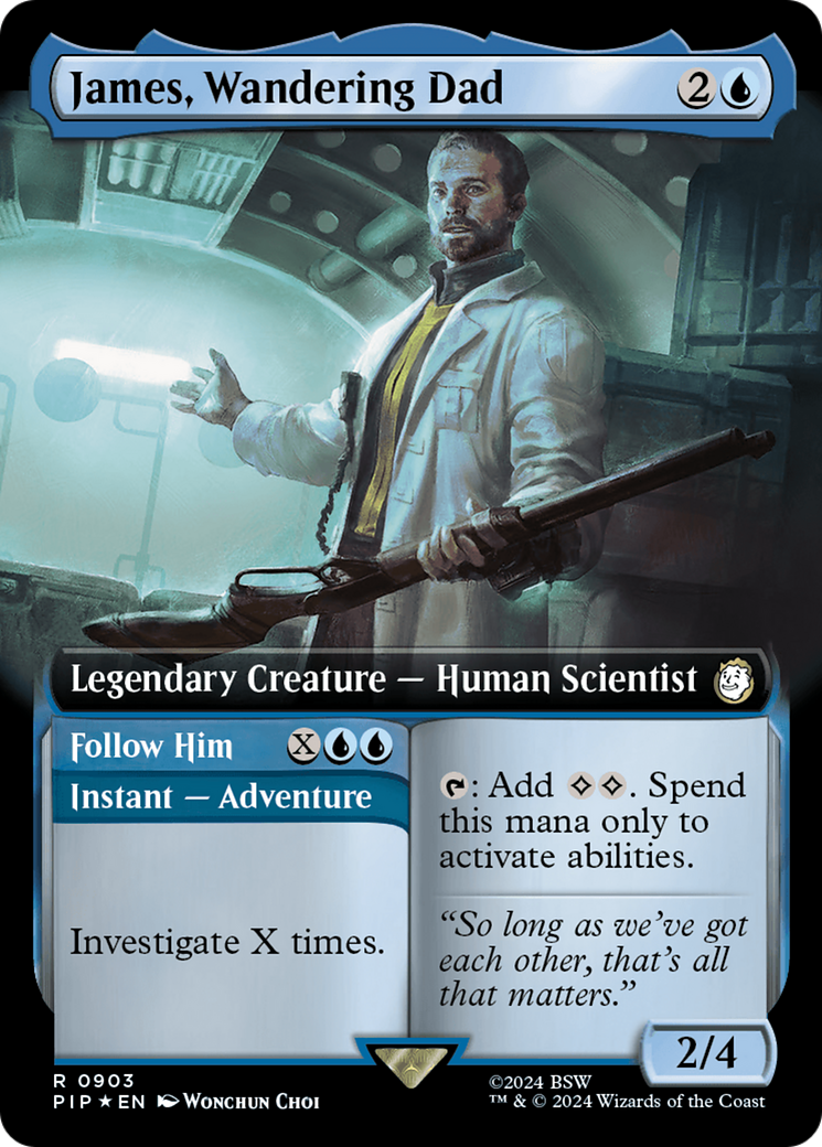 James, Wandering Dad // Follow Him (Extended Art) (Surge Foil) [Fallout] | Good Games Adelaide SA