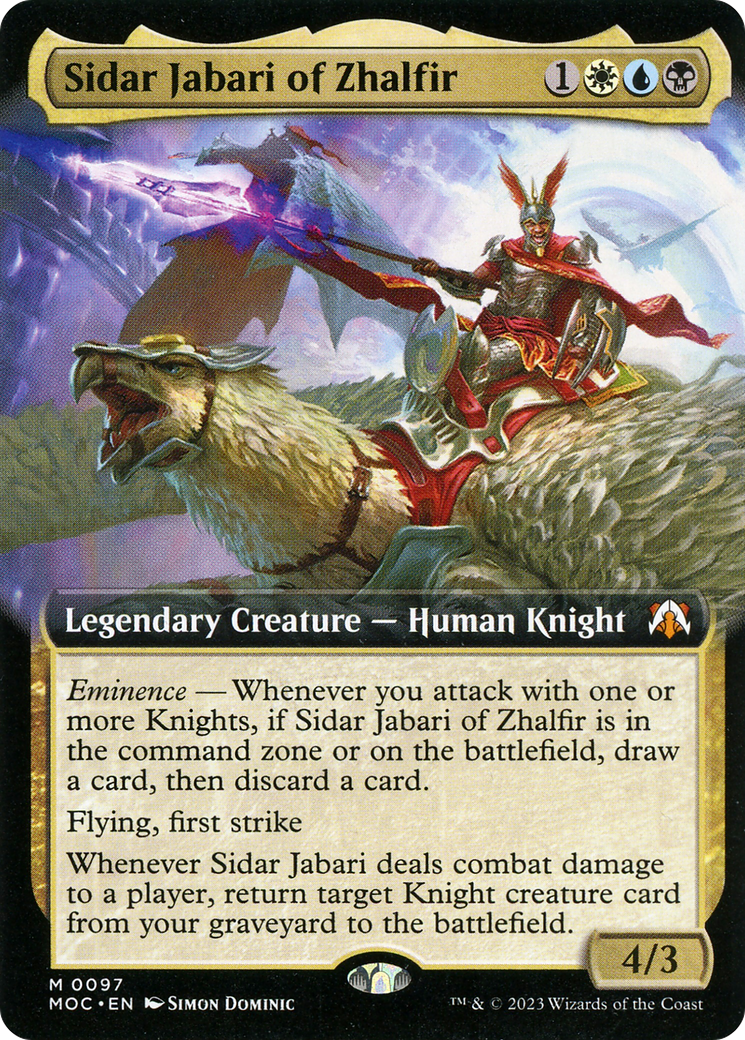 Sidar Jabari of Zhalfir (Extended Art) [March of the Machine Commander] | Good Games Adelaide SA