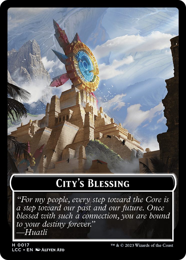 City's Blessing // Dinosaur Double-Sided Token [The Lost Caverns of Ixalan Commander Tokens] | Good Games Adelaide SA