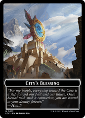 City's Blessing // Dinosaur Double-Sided Token [The Lost Caverns of Ixalan Commander Tokens] | Good Games Adelaide SA