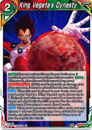 King Vegeta's Dynasty [SD9-05] | Good Games Adelaide SA
