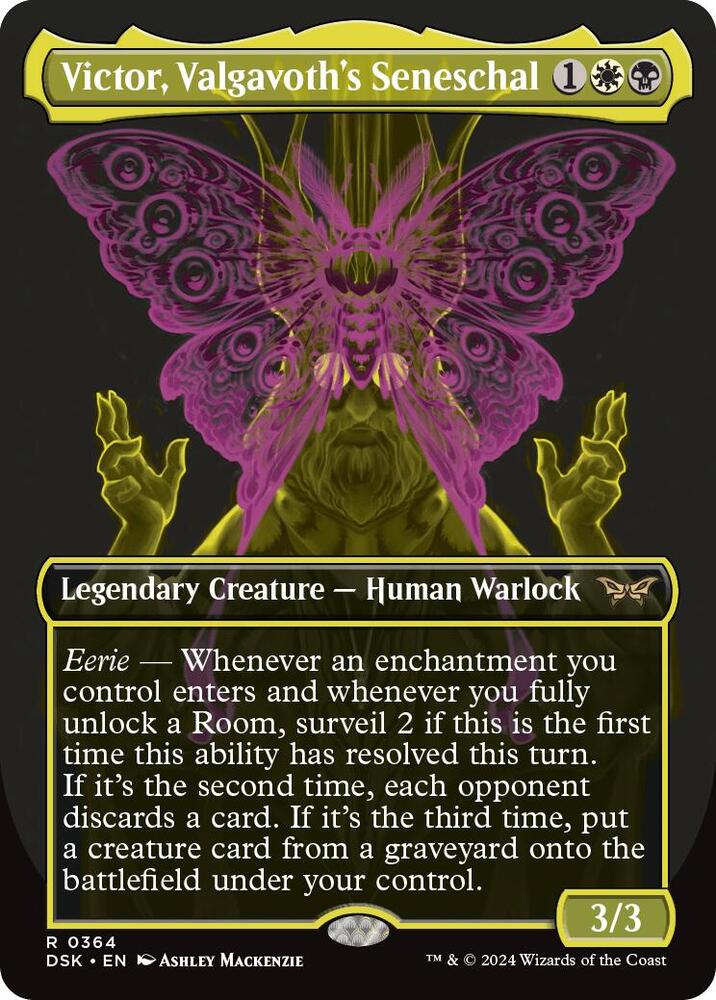 Victor Valgavoths Seneschal Showcase 364 (Duskmourn: House of Horror)  - Borderless Foil | Good Games Adelaide SA