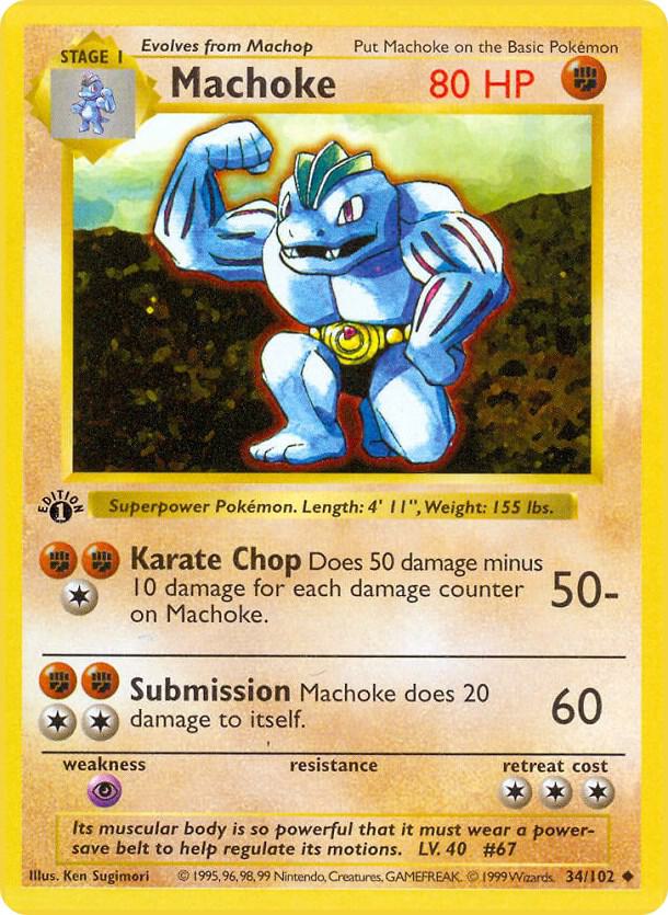 Machoke 034/102 (Base Set (Shadowless))  - 1st Edition | Good Games Adelaide SA