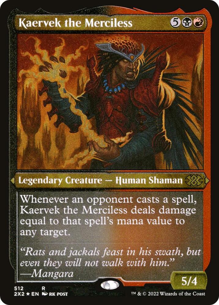 Kaervek the Merciless Foil Etched 512 (Double Masters 2022)  - Foil | Good Games Adelaide SA