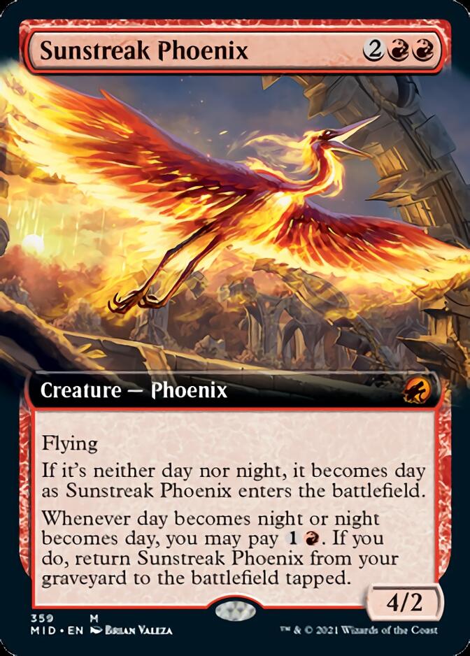 Sunstreak Phoenix (Extended) [Innistrad: Midnight Hunt] | Good Games Adelaide SA