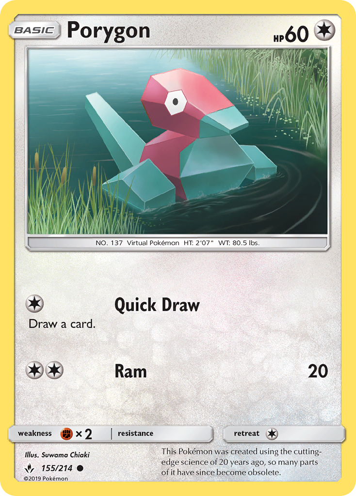 Porygon (155/214) [Sun & Moon: Unbroken Bonds] | Good Games Adelaide SA