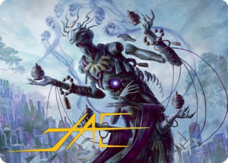 Myojin of Grim Betrayal Art Card (Gold-Stamped Signature) [Kamigawa: Neon Dynasty Art Series] | Good Games Adelaide SA