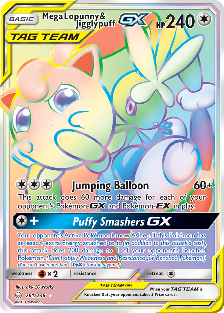 Mega Lopunny & Jigglypuff GX (261/236) [Sun & Moon: Cosmic Eclipse] | Good Games Adelaide SA