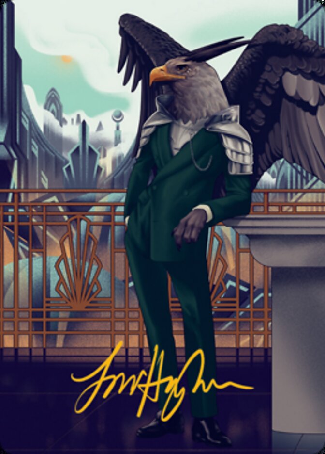 Falco Spara, Pactweaver 2 Art Card (Gold-Stamped Signature) [Streets of New Capenna Art Series] | Good Games Adelaide SA