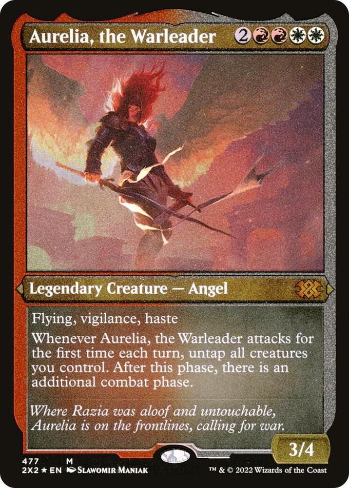 Aurelia the Warleader Foil Etched 477 (Double Masters 2022)  - Foil | Good Games Adelaide SA