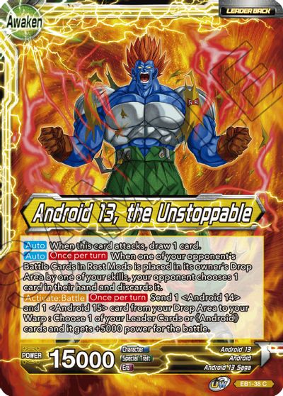 Android 13, Android 14, & Android 15 // Android 13, the Unstoppable (EB1-38) [Battle Evolution Booster] | Good Games Adelaide SA