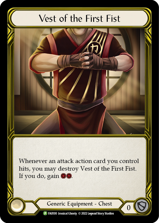 Vest of the First Fist (Golden) [FAB100] (Promo)  Cold Foil | Good Games Adelaide SA