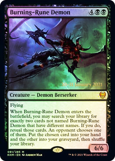 Burning-Rune Demon  [Kaldheim Prerelease Promos] | Good Games Adelaide SA