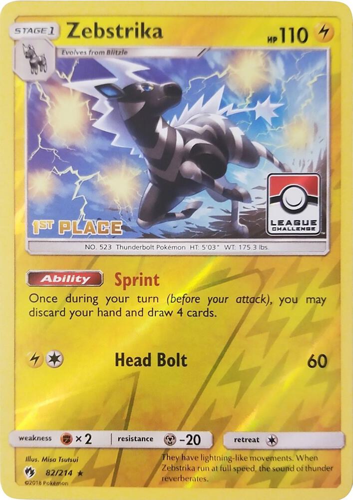 Zebstrika 82 214 League Challenge 1st Place 082/214 (League & Championship Cards)  - Reverse Holofoil | Good Games Adelaide SA