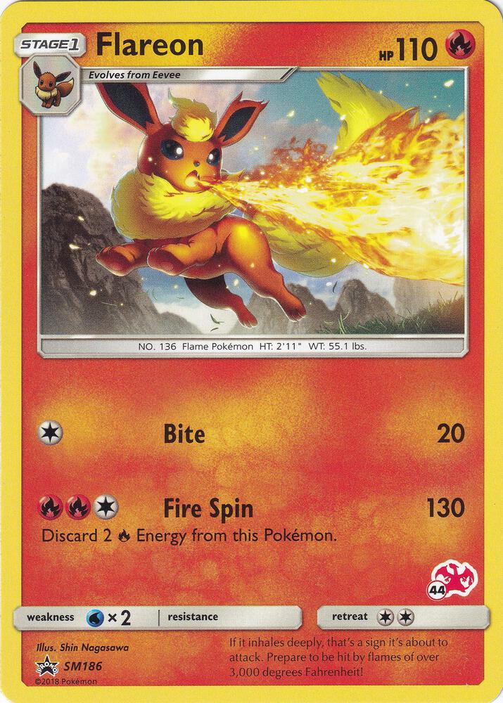 Flareon SM186 44 Charizard Stamped SM186 (Battle Academy)  | Good Games Adelaide SA