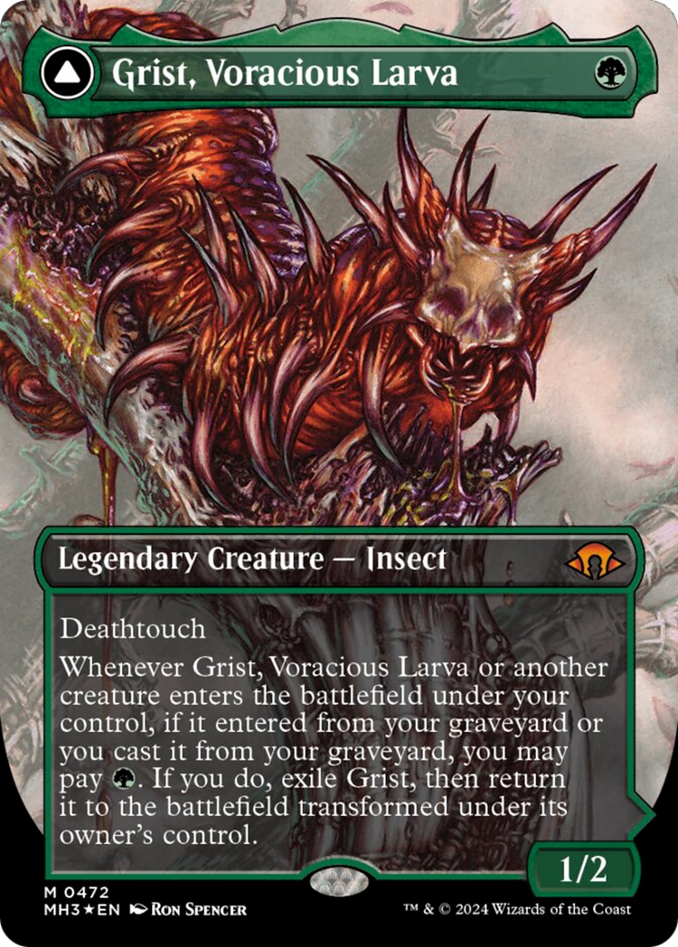 Grist, Voracious Larva // Grist, the Plague Swarm (Borderless) (Textured Foil) [Modern Horizons 3] | Good Games Adelaide SA