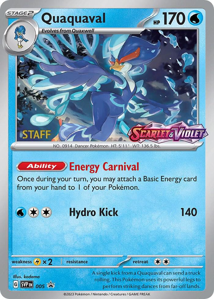 Quaquaval Prerelease Staff 005 (SV: Scarlet & Violet Promo Cards)  - Holofoil | Good Games Adelaide SA