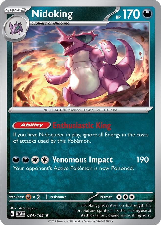 Nidoking 034/165 (SV: Scarlet & Violet 151)  - Holofoil | Good Games Adelaide SA