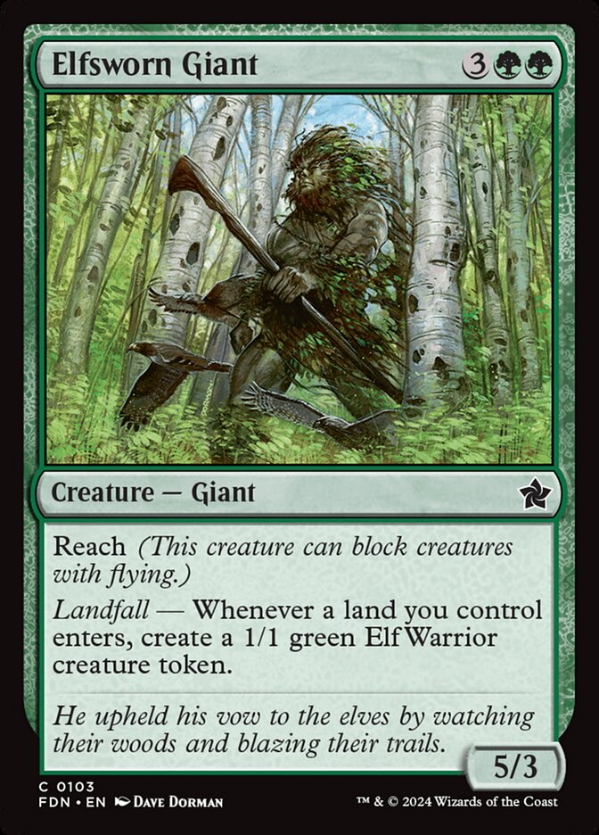 Elfsworn Giant 103 (Foundations)  - Foil | Good Games Adelaide SA