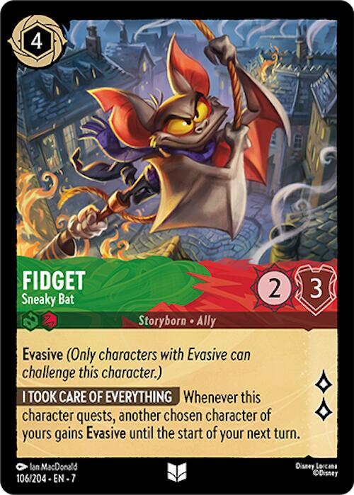 Fidget Sneaky Bat 106/204 (Archazia's Island)  - Cold Foil | Good Games Adelaide SA