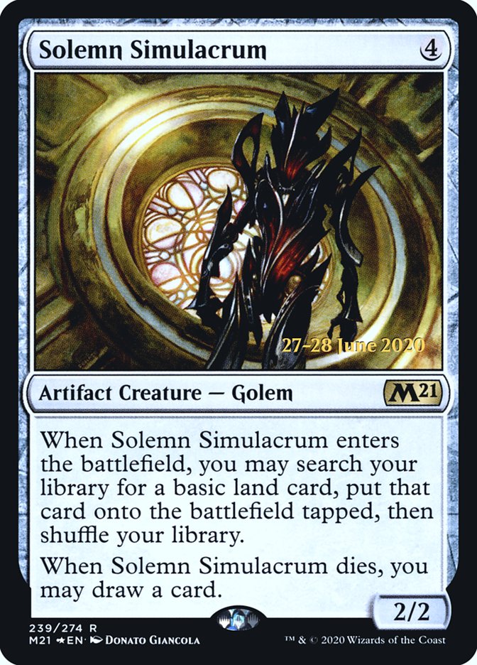 Solemn Simulacrum  [Core Set 2021 Prerelease Promos] | Good Games Adelaide SA