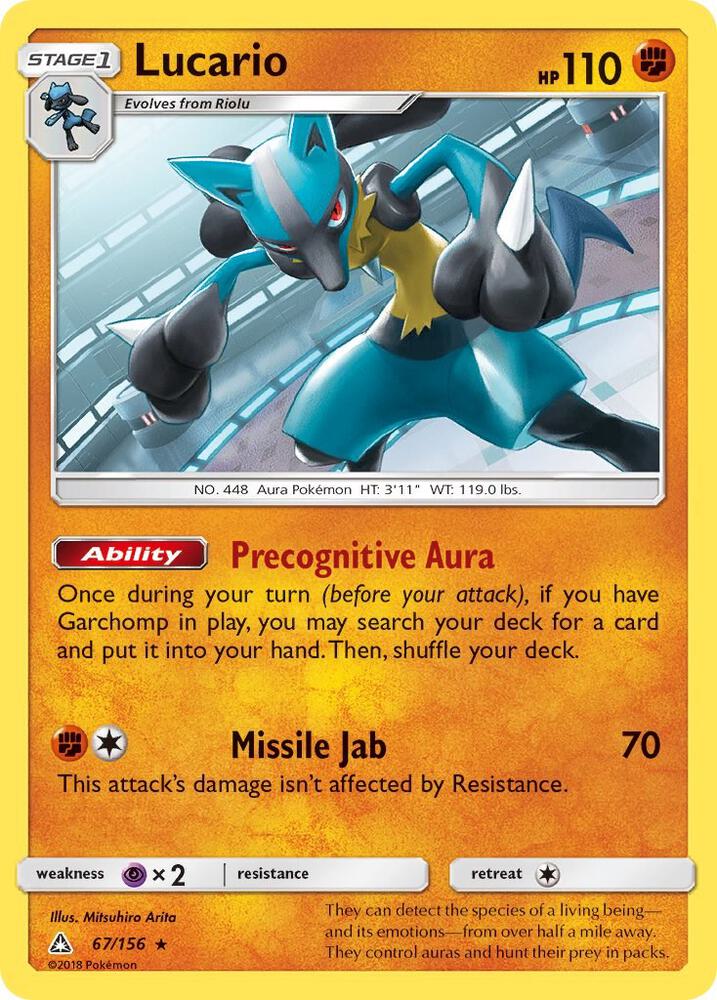 Lucario 67/156 (SM - Ultra Prism)  - Holofoil | Good Games Adelaide SA
