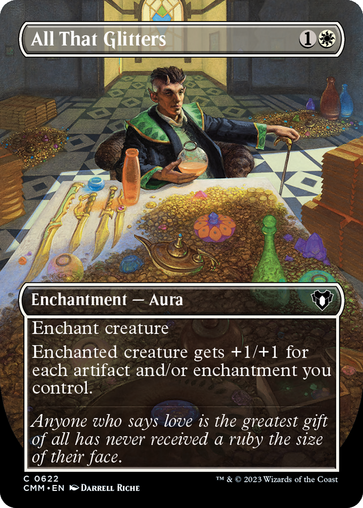 All That Glitters (Borderless Alternate Art) [Commander Masters] | Good Games Adelaide SA