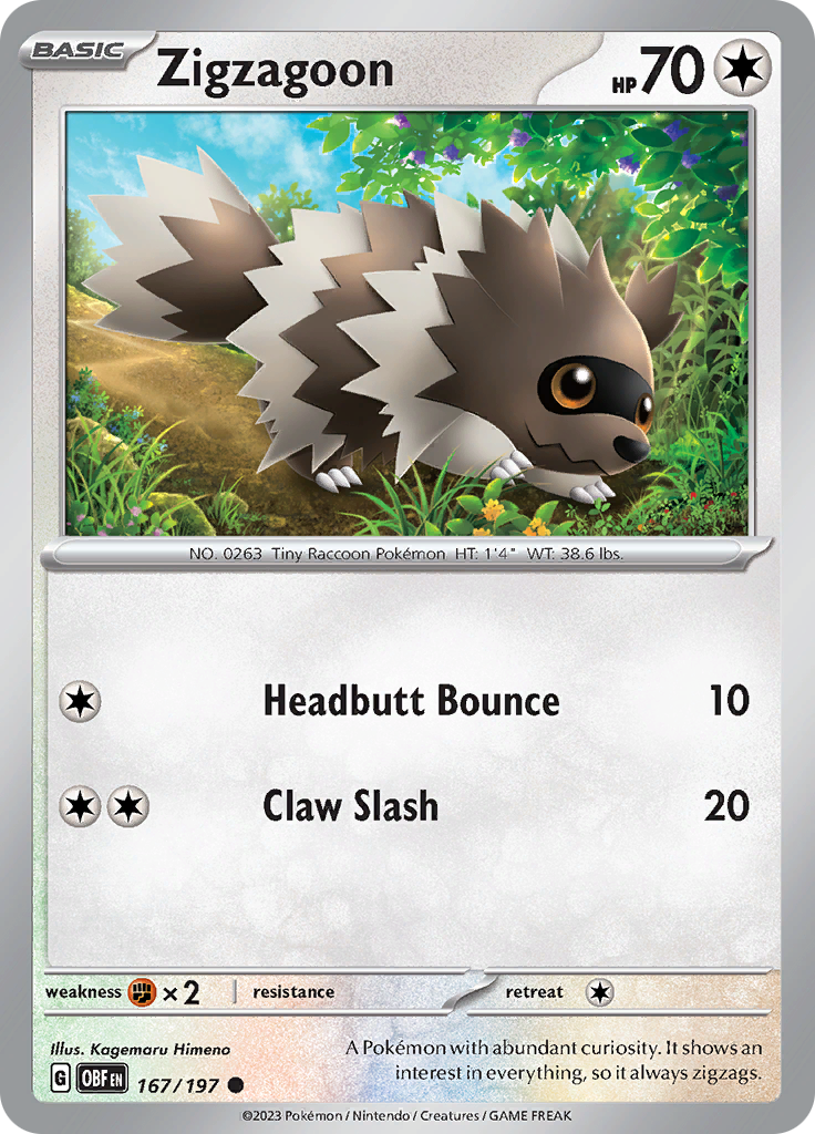 Zigzagoon (167/197) [Scarlet & Violet: Obsidian Flames] | Good Games Adelaide SA